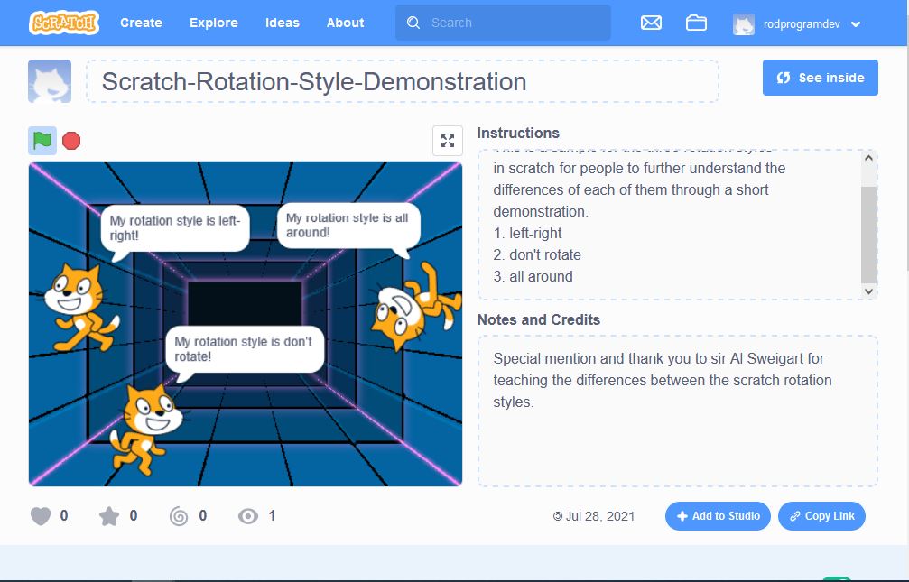 Scratch Rotation Style Demonstration