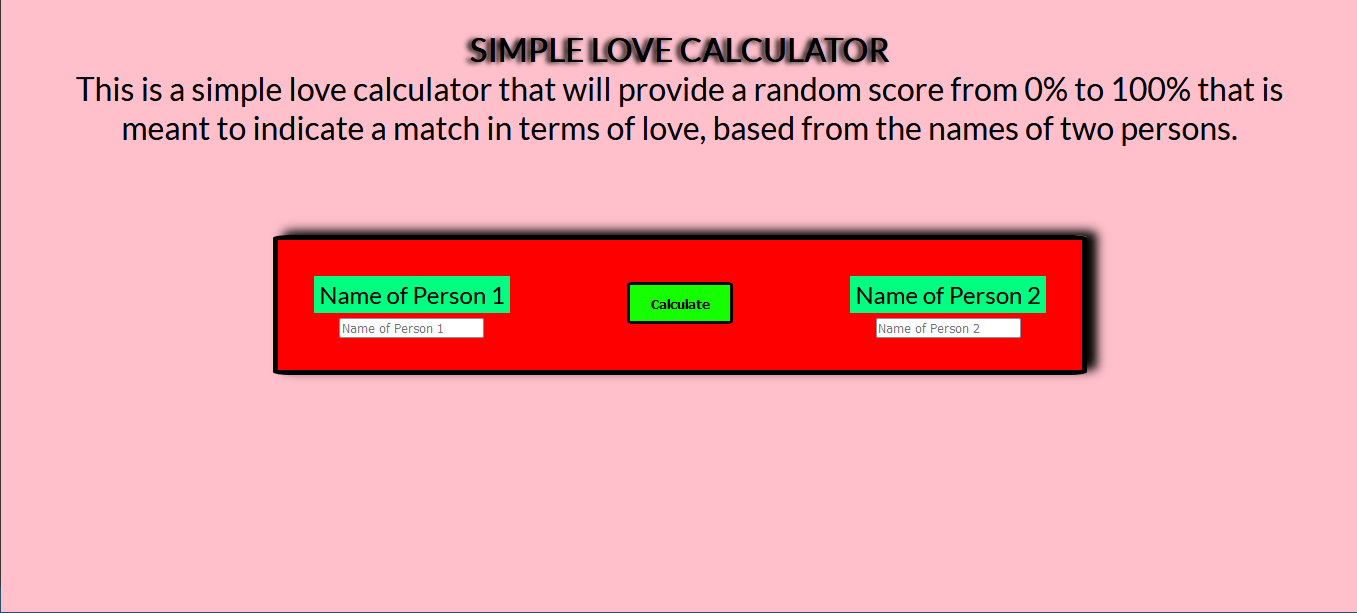 Simple Love Calculator