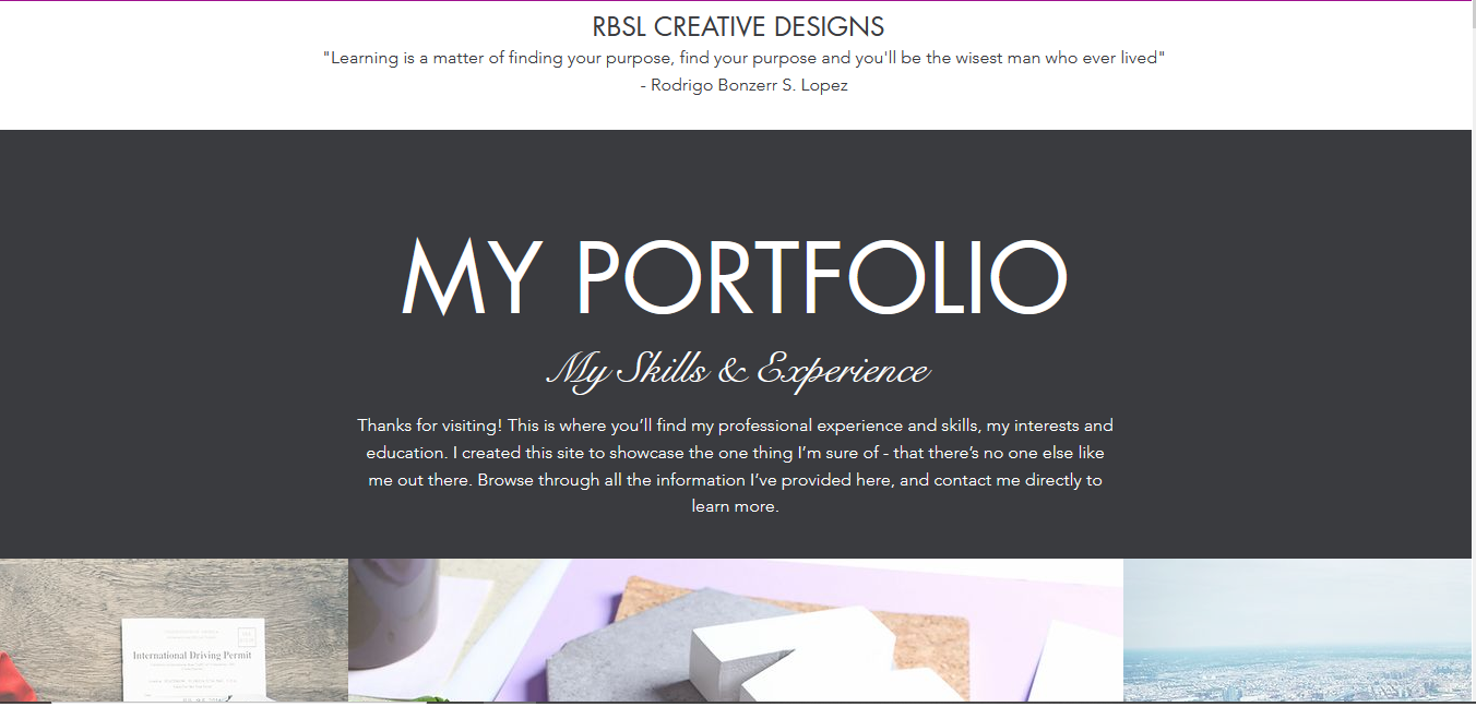 wix portfolio site